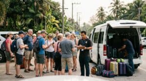 Coordinación logística de un grupo de viajeros en Tailandia